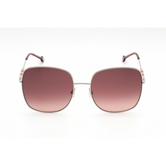 NWT Carolina Herrera CH 0035/S Light Gold Rectangle 59mm Sunglasses